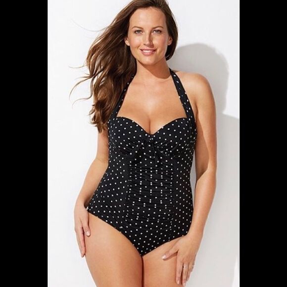 New. SWIMSUITS FOR ALL black and white swimsuit. - Picture 4 of 11